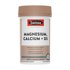 Swisse Ultiboost Magnesium, Calcium + D3 120 Tabs